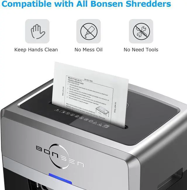 Alt view image 4 of 5 - Bonsen Paper Shredder Sharpening & Lubricant Sheets-Pack of 50, Lubricate shredder's blades, Optimization of shredding efficiency