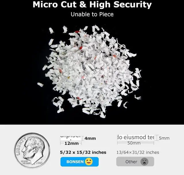 Alt view image 2 of 7 - Bonsen Auto Feed Paper Shredder for Home Office, Micro Cut, 120-Sheet Capacity, 30 Minutes of Continuous Operation, Security Level P-4, 6-Gallon Waste Bin