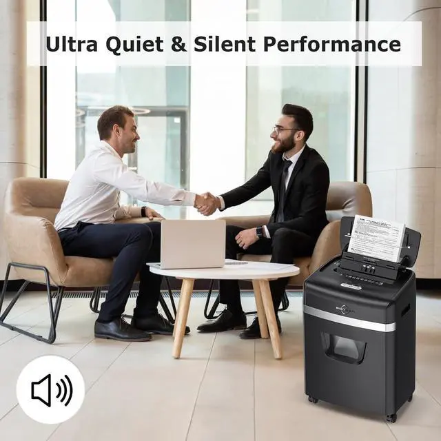 Alt view image 7 of 7 - Bonsen Auto Feed Paper Shredder for Home Office, Micro Cut, 120-Sheet Capacity, 30 Minutes of Continuous Operation, Security Level P-4, 6-Gallon Waste Bin