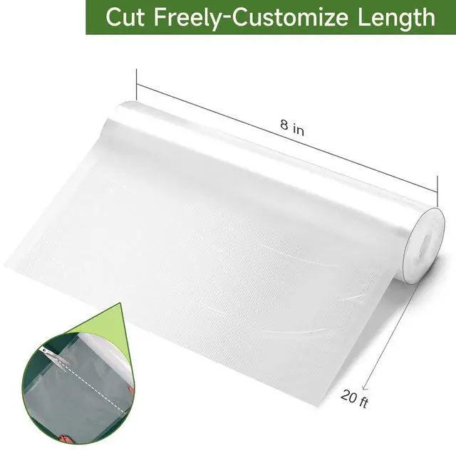 Alt view image 7 of 7 - Bonsenkitchen Vacuum Sealer Rolls, 2 Packs 8"x20': BPA-Free, Durable Commercial-Grade Rolls for Customized Food Preservation & Sous Vide Cooking