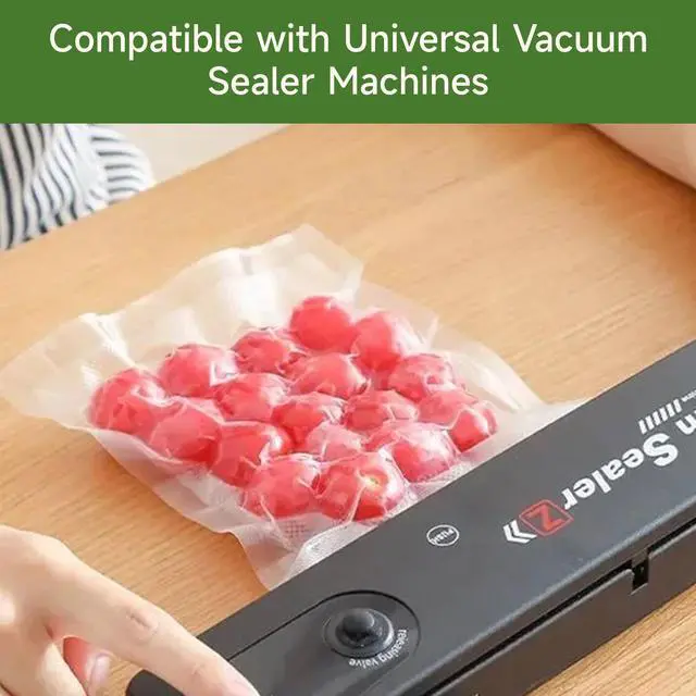 Alt view image 3 of 7 - Bonsenkitchen Vacuum Sealer Roll Bags, 11"x50' 2-Pack, BPA-Free, Commercial-Grade, Customizable Rolls for Versatile Food Storage & Sous Vide Solutions