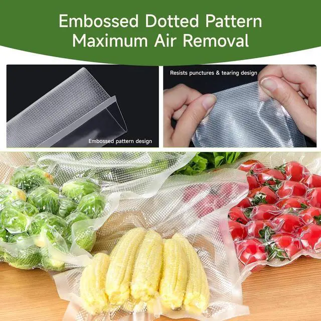 Alt view image 3 of 7 - Bonsenkitchen Vacuum Sealer Rolls, 8"x50' & 11"x50', BPA-Free, Commercial-Grade, Durable Customizable Bags for Efficient Food Storage & Sous Vide Cooking
