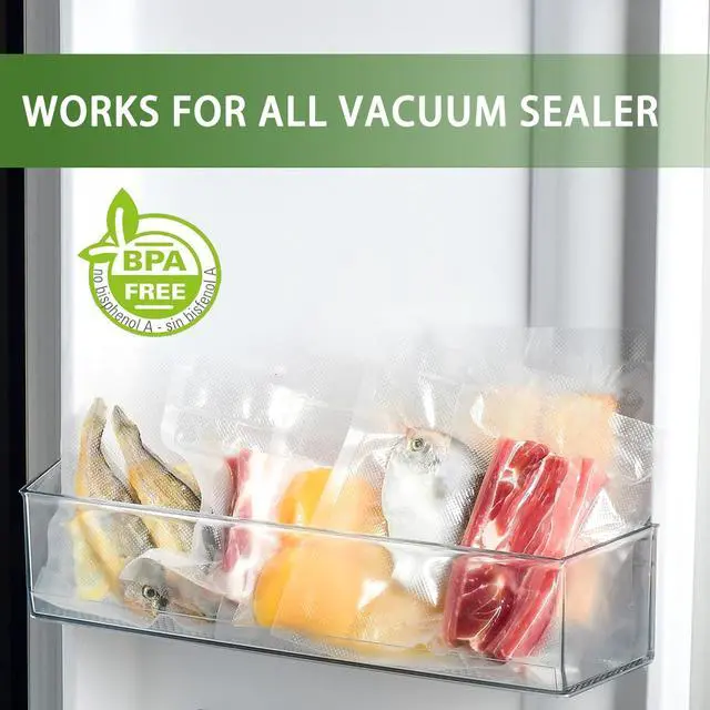 Alt view image 4 of 7 - Bonsenkitchen Vacuum Sealer Bags, 200 Qt 8"x12": BPA-Free, Commercial-Grade, Thick Embossed Bags for Long-Term Food Storage & Sous Vide Cooking