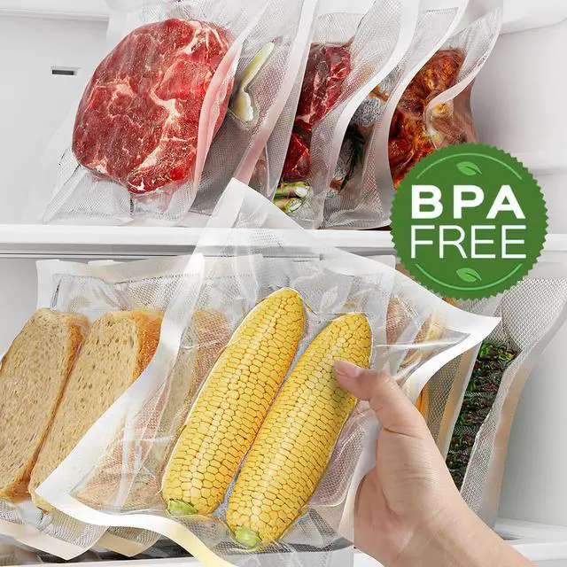 Alt view image 5 of 7 - Bonsenkitchen Vacuum Sealer Bags, 200 Qt 8"x12": BPA-Free, Commercial-Grade, Thick Embossed Bags for Long-Term Food Storage & Sous Vide Cooking