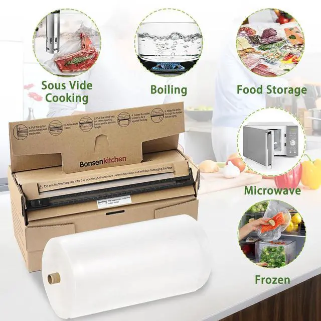 Alt view image 5 of 7 - Bonsenkitchen Premium Vacuum Sealer Bags, 100 Pint 6"x10": BPA-Free, Thick Embossed & Textured Design for Optimal Food Storage & Sous Vide Cooking