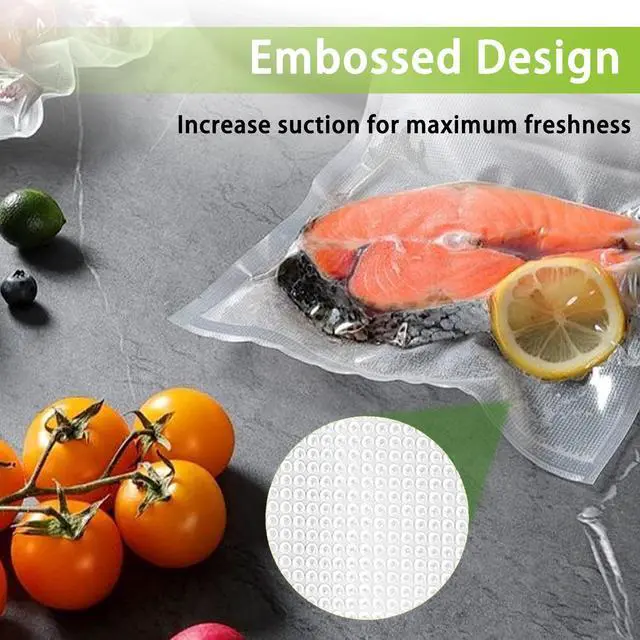 Alt view image 5 of 6 - Bonsenkitchen Vacuum Sealer Rolls, 8"x50' 2-Pack, BPA-Free, Heavy-Duty Commercial Grade, Customizable for Food Storage & Sous Vide Cooking
