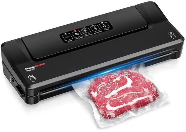 Main image of Bonsenkitchen Vacuum Sealer Machine, Fast Compact Food Sealer with Globefish Tech, Multi Functional, Includes Vacuum Bags & Hose, Black