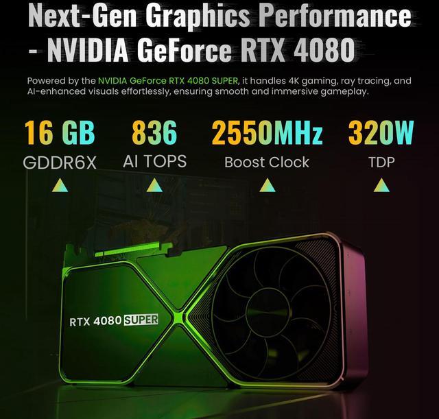 Alt view image 4 of 7 - Lenovo Legion Tower 7i Gen 8 Premium Gaming Desktop, Intel Core i9-14900KF, NVIDIA RTX 4080 SUPER, 64GB DDR5, 2TB SSD, RGB Light, VR Ready, Wi-Fi 6, Windows 11 Pro, Wired Keyboard & Mouse, Grey