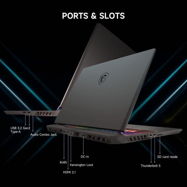 Alt view image 6 of 7 - MSI Vector 16 HX 16" QHD+ 240Hz AI Pro Gaming Laptop, Intel Core Ultra 7 255HX(Beats Intel i9-13900HX), NVIDIA GeForce RTX 5080, 64GB DDR5, 4TB SSD, RGB Backlit, Cooler Boost 5, Windows 11 Pro
