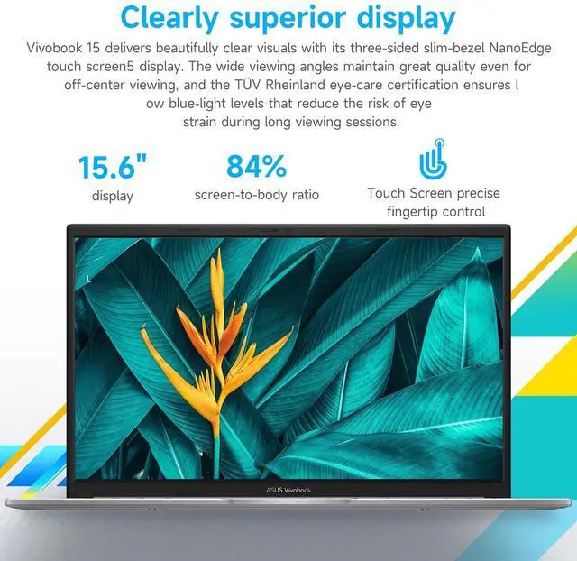 Alt view image 6 of 7 - ASUS Vivobook 15 Pro Business Laptop, 15.6" FHD Touchscreen, Intel 10-Core i7-1355U, 16GB RAM, 1TB SSD, Backlit KB, Webcam, Touchpad, HDMI, Wi-Fi 6, Windows 11 Pro, Silver