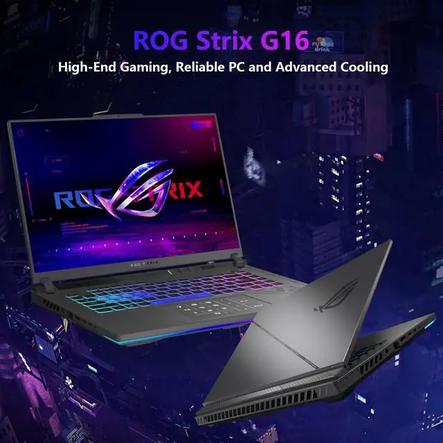 Alt view image 2 of 7 - ASUS ROG Strix G16 VR-Ready Gaming Laptop, 16" FHD+ 165Hz Display, Intel Core i9-13980HX, NVIDIA GeForce RTX 4060, 32GB DDR5 RAM, 1TB SSD, RGB Backlit KB, Wi-Fi 6, RJ-45, Win 11 Home, Grey