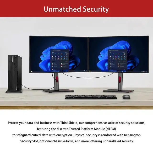 Alt view image 4 of 6 - Lenovo ThinkCentre M70s Business SFF Desktop, Intel Core i5-14400, 16GB DDR5 RAM, 512GB SSD, Wi-Fi 6, Windows 11 Pro, Black