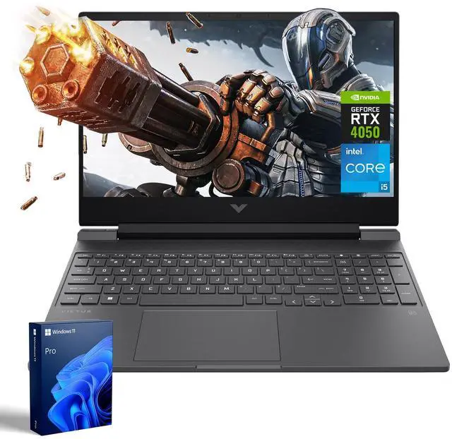 Main image of HP Victus 15 High FPS Gaming Laptop, Intel Core i5-13420H(Beats Intel i7-12650H), NVIDIA GeForce RTX 4050, 15.6 144Hz FHD, 16GB RAM, 1TB SSD, Backlit KB, Wi-Fi 6, HD Camera, Windows 11 Pro, Silver