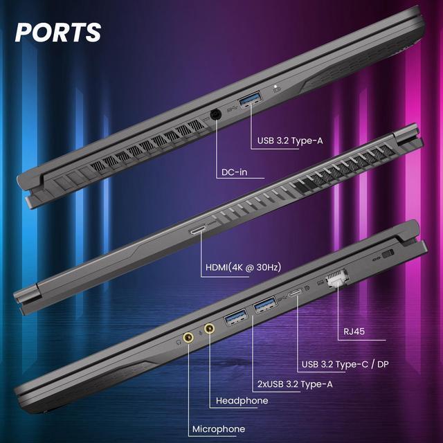 Alt view image 6 of 7 - MSI Thin 15 15.6 144Hz IPS Slim VR-Ready Gaming Laptop, Intel Core i5-13420H(Beats Ryzen 7 7435HS), NVIDIA GeForce RTX 4060, 32GB RAM, 1TB SSD, Wi-Fi 6, Backlit Keyboard, Windows 11 Home, Gray