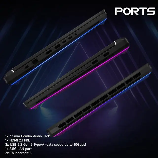 Alt view image 6 of 7 - ASUS ROG Strix SCAR Ultra 9 RTX 5090 Gaming Laptop, 16" WQXGA 240Hz, Intel Core Ultra 9 275HX, NVIDIA GeForce RTX 5090, 64GB DDR5 RAM, 2TB SSD, Wi-Fi 7, RGB Backlit Keyboard, Window 11 Pro, Black