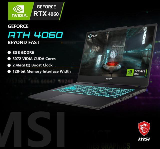 Alt view image 4 of 7 - MSI Cyborg 15 Gaming Laptop, 15.6 FHD 144Hz, Intel i7-12650H, NVIDIA RTX 4060, 32GB DDR5 RAM, 1TB SSD, Wi-Fi 6, Windows 11 Home, Black