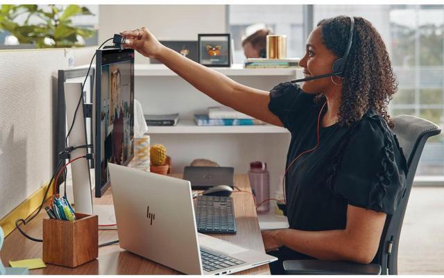 Alt view image 4 of 5 - Poly Blackwire 3215 Monaural USB-C Headset, Over-Ear USB-A HS TAA Compliant, Supra-aural, 3.5mm Plug, Black