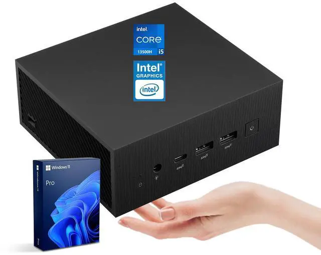 Main image of ASUS ExpertCenter PN64 Mini Business Desktop, Intel Core i5-13500H, 64GB DDR5, 1TB SSD, 4K Quad Display Support, HDMI/DP/USB-C, Wi-Fi 6, Windows 11 Pro, Black