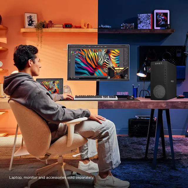 Alt view image 7 of 7 - HP OMEN 16L RTX 5060 Gaming Desktop, AMD Ryzen 7 8700F, NVIDIA RTX 5060,16GB DDR5 RAM, 1TB SSD, DP, RJ-45, Wi-Fi 6, W11 Home, Black