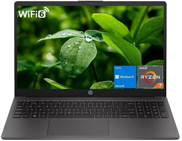 Main image of HP Newest 255 G10 Professional Business Laptop, AMD Ryzen 7 7730U, 15.6" FHD IPS Display, 16GB RAM, 2TB PCle SSD, HDMI, Wi-Fi 6, Webcam, Windows 11 Home, Black