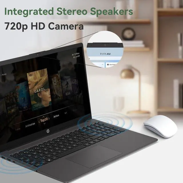 Alt view image 4 of 6 - HP Newest 255 G10 Professional Business Laptop, AMD Ryzen 7 7730U, 15.6" FHD IPS Display, 16GB RAM, 2TB PCle SSD, HDMI, Wi-Fi 6, Webcam, Windows 11 Home, Black