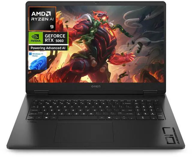 Main image of HP OMEN 17.3" AI-Boosted FPS FHD 144Hz IPS Gaming Laptop, AMD Ryzen AI 9 365(Beats i9), NIVIDIA GeForce RTX 5060, 16GB DDR5, 1TB SSD, RGB Backlit KB, Wi-Fi 6, EyeSafe Low Blue Light, Windows 11 Home