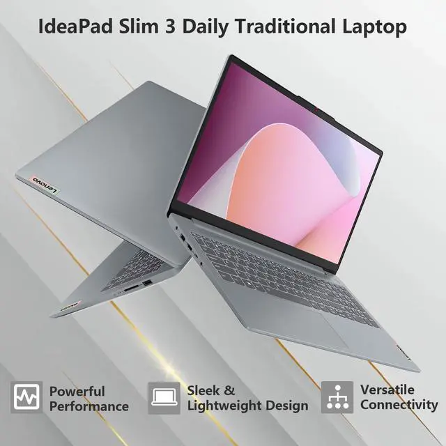 Alt view image 3 of 6 - Lenovo IdeaPad Slim 3 Laptop, 15.6" FHD Display, AMD Ryzen 5 5625U, 16GB RAM, 1TB SSD, Backlit KB, SD Card Reader, Webcam, HDMI, Wi-Fi 6, Windows 11 Home, Grey