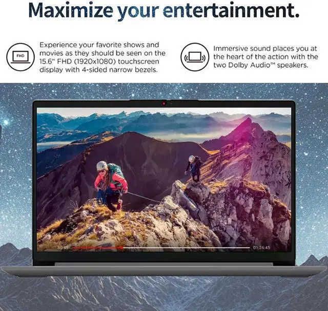 Alt view image 4 of 7 - Lenovo IdeaPad 2025 Laptop, 15.6 FHD Anti-Glare, Intel 4-Core CPU, 8GB RAM, 256GB SSD, Wi-Fi 6, 10HR Battery, Win11, 1 Yr ADP + Office 365 w/1TB Cloud Storage, Student & Home Use