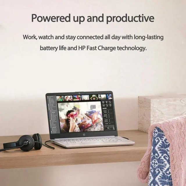 Alt view image 4 of 7 - HP Premium 14" HD Laptop, Copilot AI, Intel N150, 4GB RAM, 128GB eMMC, SD Card Reader, Webcam, HDMI, Wi-Fi 6, Windows 11 Home, Silver