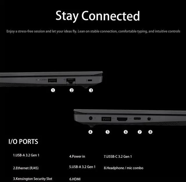 Alt view image 7 of 7 - Lenovo V-Series V14 G4 Business Laptop, 14" FHD, Intel Core i7-1355U, 16GB RAM, 1TB SSD, Webcam with Privacy Shutter, Wi-Fi 6, HDMI, Windows 11 Pro, Black