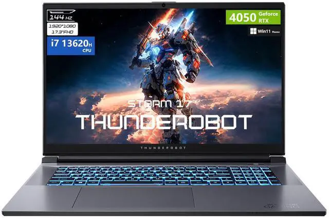 Main image of Thunderobot Storm 17 Gaming Laptop, 17.3" FHD 144Hz, Core i7-13620H, GeForce RTX 4050, 16GB RAM, 512GB SSD, RGB Keyboard, Win 11 Home