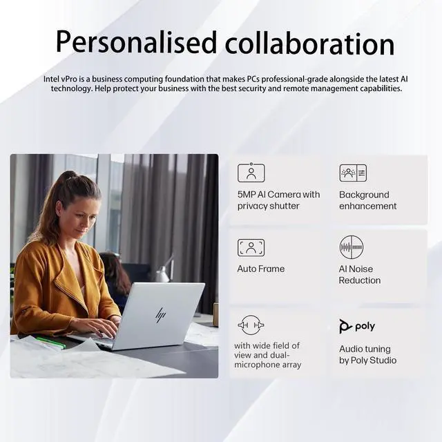Alt view image 7 of 7 - HP Elitebook 660 G11 Business Copilot AI Laptop, 16" FHD+, Intel Core Ultra 7 165U vPro, 32GB DDR5, 1TB SSD, Wi-Fi 6E, Fingerprint, Win 11 Pro, Silver