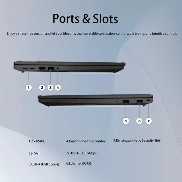 Alt view image 7 of 7 - LENOVO ThinkPad T16 Gen 3 Business Laptop, 16" FHD+, Intel Core Ultra 7 155U, 64GB DDR5, 2TB SSD, Wi-Fi 6, Windows 11 Pro, Black