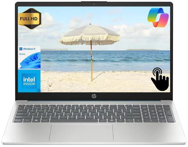 Main image of HP Essential 15 Laptop, 15.6" FHD Touchscreen, Intel Core i3-N305, 32GB RAM, 1TB SSD, HDMI, Webcam, Numeric Keypad, Wi-Fi 6, Windows 11 Home, Blue