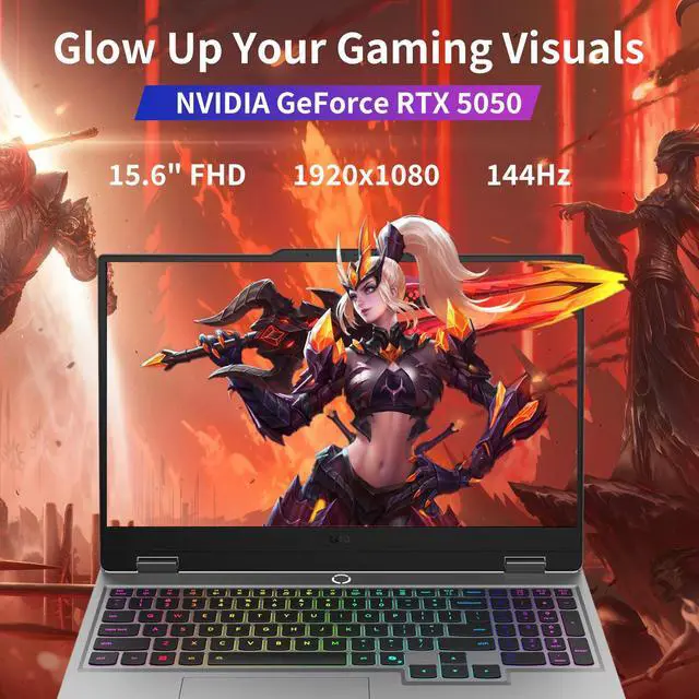 Alt view image 4 of 7 - LENOVO LOQ 15IRX10 RTX 5050 AI Gaming Laptop, 15.6 FHD 144Hz, Intel i5-13450HX(Beats Intel i7), NVIDIA RTX 5050, 64GB DDR5 RAM, 1TB SSD, W11 Home, backlit keyboard,Wi-Fi 6, Grey