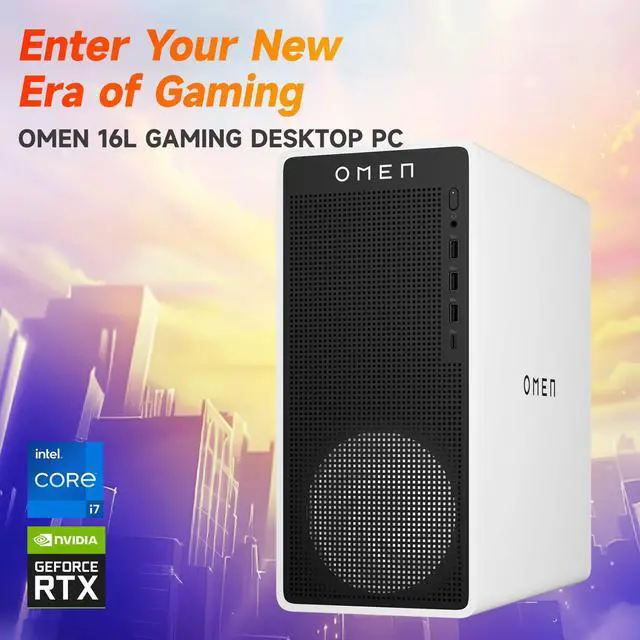 Alt view image 2 of 7 - HP OMEN 16L i7 RTX 4060 Gaming Desktop, Intel i7-14700F, NVIDIA RTX 4060, 64GB DDR5 RAM, 1TB SSD, DP, RJ-45,Windows 11 Home, White
