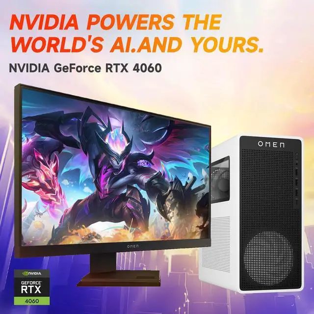 Alt view image 4 of 7 - HP OMEN 16L i7 RTX 4060 Gaming Desktop, Intel i7-14700F, NVIDIA RTX 4060, 64GB DDR5 RAM, 1TB SSD, DP, RJ-45,Windows 11 Home, White