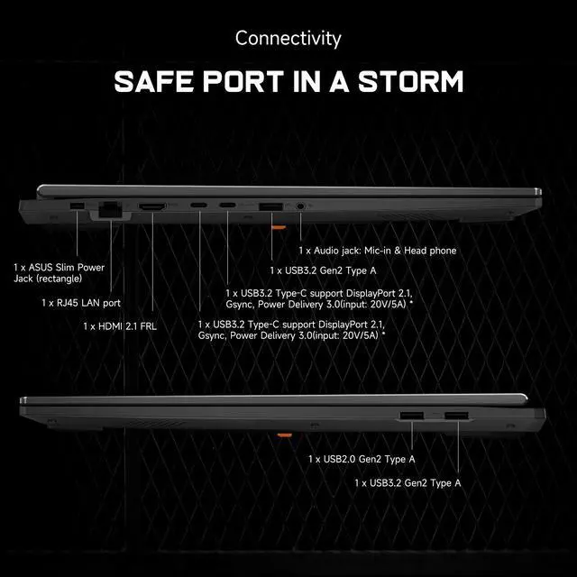 Alt view image 6 of 7 - ASUS TUF A18 5070 Gaming Laptop, 18" WQXGA 240Hz Display, AMD Ryzen 7 260, NVIDIA RTX 5070, 16GB RAM, 1TB SSD, RGB Backlit KB, Windows 11, Grey
