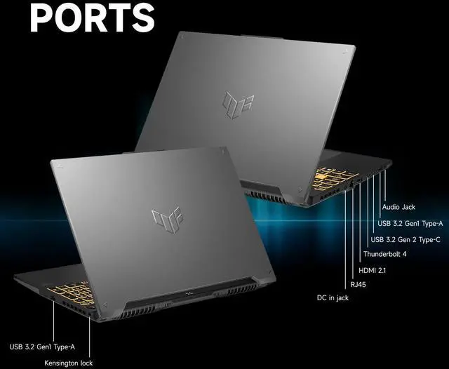 Alt view image 5 of 7 - ASUS TUF F16 RTX 4050 Gaming Laptop, 16" FHD+ 144Hz, Intel Core 5 210H(Beats Intel i5-14500), NVIDIA RTX 4050,16GB DDR5 RAM, 1TB SSD, RGB Backlit KB