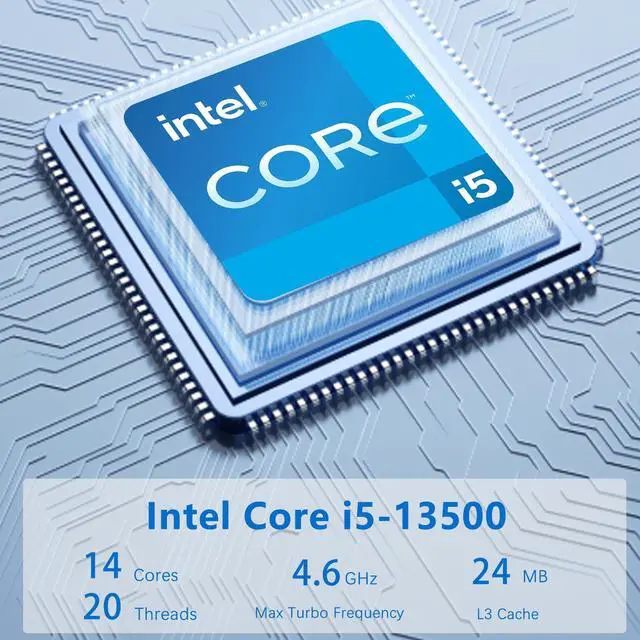 Alt view image 3 of 7 - Lenovo ThinkCentre M90q Gen 4 Business Mini Desktop, Intel Core i5-13500, 16GB DDR5, 512GB SSD, 2-Monitor Support 4K, Wired KB & Mouse, Windows 11 Pro, Black