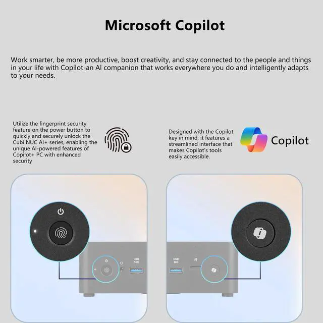 Alt view image 4 of 7 - MSI Cubi NUC AI Business Mini Desktop, Intel Core Ultra 9 288V, 32GB LPDDR5X, 1TB SSD, Fingerprint, Thunderbolt 4, HDMI, Dual LAN, Wi-Fi 6E, Windows 11 Pro, Black