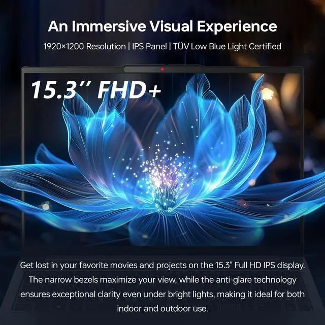 Alt view image 5 of 7 - Lenovo IdeaPad Slim 3 Business Copilot AI Laptop, 15.3" FHD+ 1920×1200, Intel Core i7-13620H, 8GB DDR5 RAM, 512GB SSD, Wi-Fi 6, Webcam, No OS, Grey
