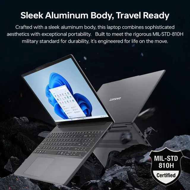 Alt view image 7 of 7 - Lenovo IdeaPad Slim 3 Business Copilot AI Laptop, 15.3" FHD+ 1920×1200, Intel Core i7-13620H, 8GB DDR5 RAM, 512GB SSD, Wi-Fi 6, Webcam, No OS, Grey