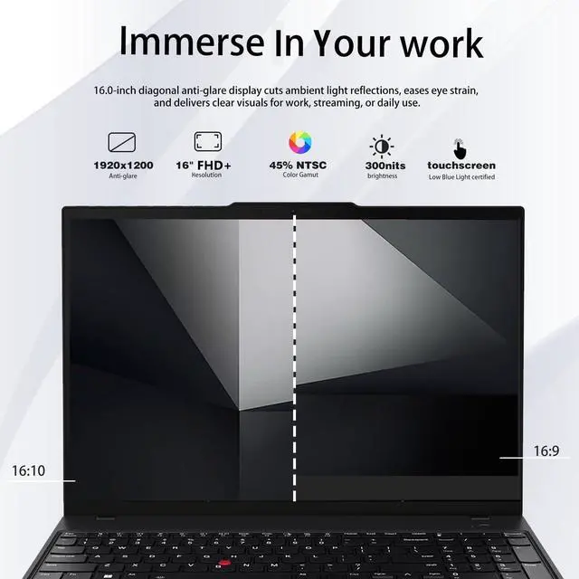 Alt view image 5 of 7 - Lenovo ThinkPad E16 Gen 1 Business Laptop, 16" FHD+ Touchscreen, Intel Core i7-1355U, 16GB RAM, 1TB SSD, Wi-Fi 6, Windows 11 Pro, Black