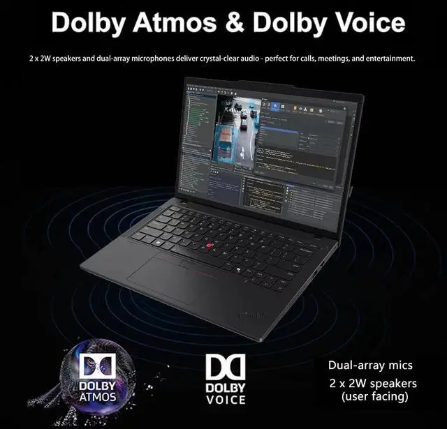 Alt view image 6 of 7 - Lenovo ThinkPad P14s AI Capable Business Laptop, 14" FHD+ Display, AMD Ryzen 7 PRO 8840HS, 64GB DDR5, 4TB SSD, Fingerprint, Backlit KB, HDMI, Wi-Fi 6E, Windows 11 Pro,Black