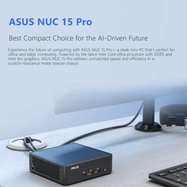 Alt view image 4 of 7 - ASUS NUC 15 Pro Business Mini Desktop, Intel Core Ultra 5 225H, 16GB DDR5, 512GB SSD, Support 4-Display 4K, Thunderbolt 4, HDMI, Wi-Fi 7, Windows 11 Pro, Black