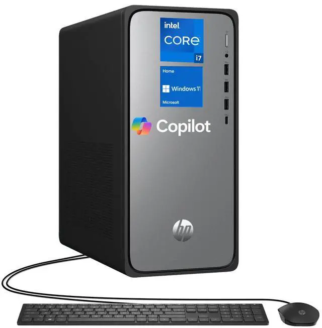 Main image of HP OmniDesk Premium Business Desktop, Intel Core i7-14700, 32GB DDR5, 2TB SSD, Wired KB & M, Wi-Fi 6, W11H, Copilot Ready, AI-Enhanced Performance, Black