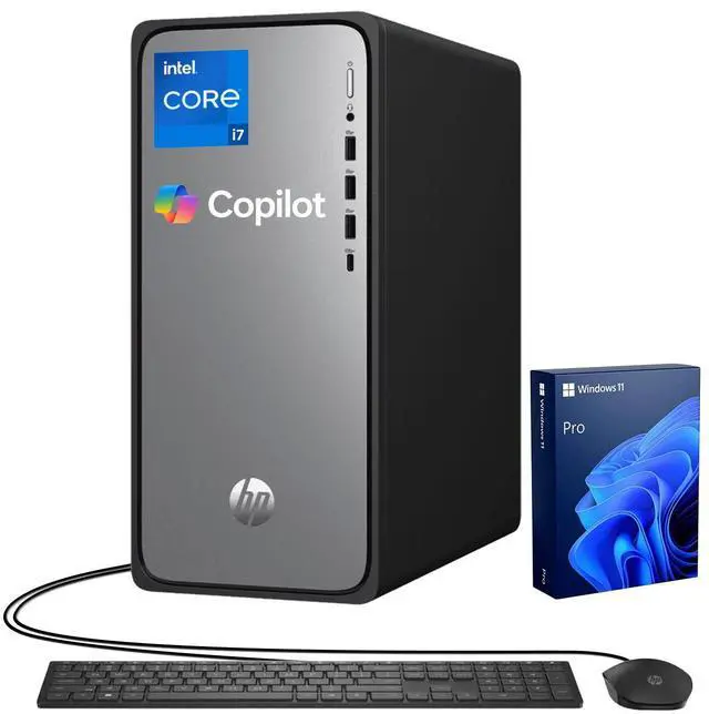 Main image of HP OmniDesk Premium Business Desktop, Intel Core i7-14700, 16GB DDR5, 2TB SSD, Wired KB & M, Wi-Fi 6, W11P, Copilot Ready, AI-Enhanced Performance, Black