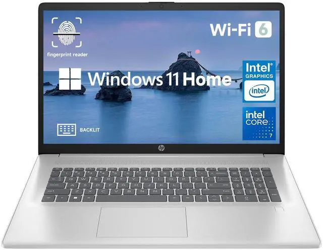 Main image of HP Essential Laptop, 17.3" FHD 1920*1080, Intel Core 7 150U, 16GB RAM, 2TB SSD, FP Reader, Backlit KB, Webcam, Wi-Fi 6, Windows 11 Home, Silver