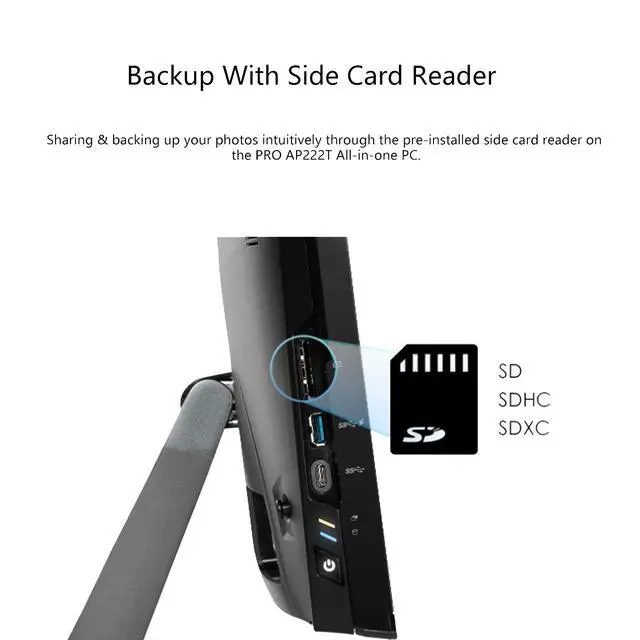 Alt view image 6 of 7 - MSI PRO Business All-in-One Desktop, 21.5" FHD Touchscreen, Intel Core i3-13100, 16GB RAM, 512GB SSD, Card Reader, Dual LAN, Wi-Fi, Wired KB & Mouse, Windows 11 Pro, Black